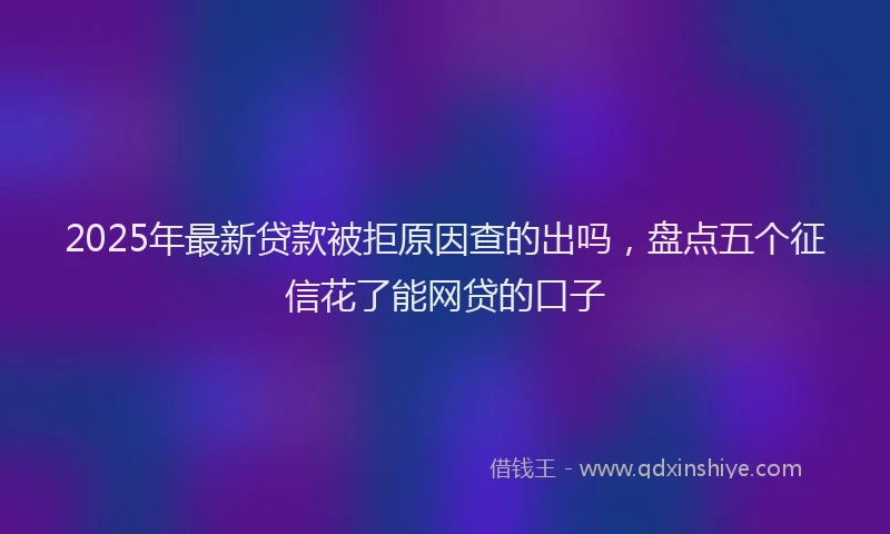 2025年最新贷款被拒原因查的出吗，盘点五个征信花了能网贷的口子