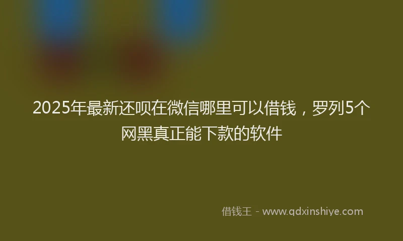 2025年最新还呗在微信哪里可以借钱，罗列5个网黑真正能下款的软件