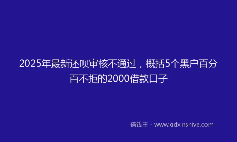 2025年最新还呗审核不通过，概括5个黑户百分百不拒的2000借款口子