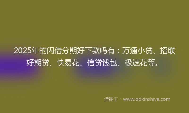 2025年的闪借分期好下款吗有：万通小贷、招联好期贷、快易花、信贷钱包、极速花等。