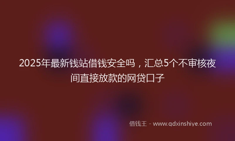 2025年最新钱站借钱安全吗，汇总5个不审核夜间直接放款的网贷口子