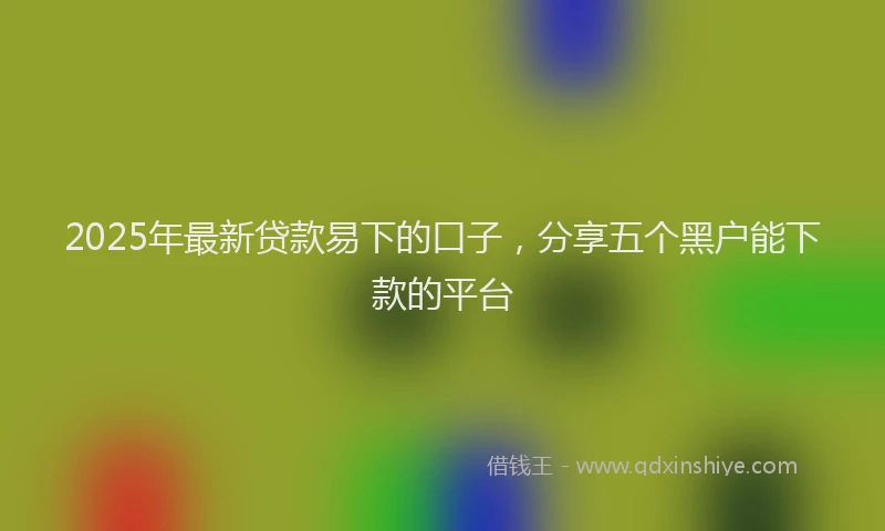 2025年最新贷款易下的口子，分享五个黑户能下款的平台