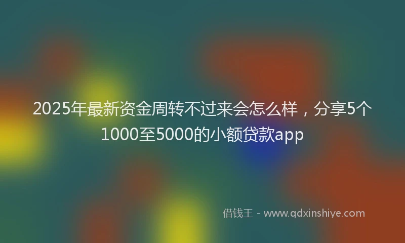 2025年最新资金周转不过来会怎么样，分享5个1000至5000的小额贷款app