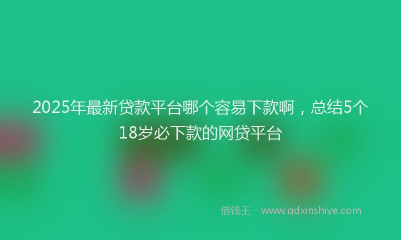 2025年最新贷款平台哪个容易下款啊，总结5个18岁必下款的网贷平台