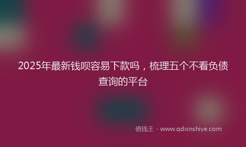 2025年最新钱呗容易下款吗，梳理五个不看负债查询的平台
