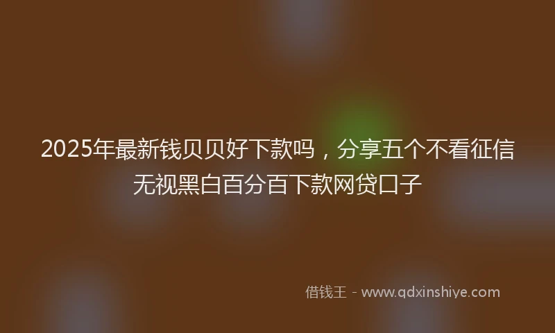 2025年最新钱贝贝好下款吗，分享五个不看征信无视黑白百分百下款网贷口子