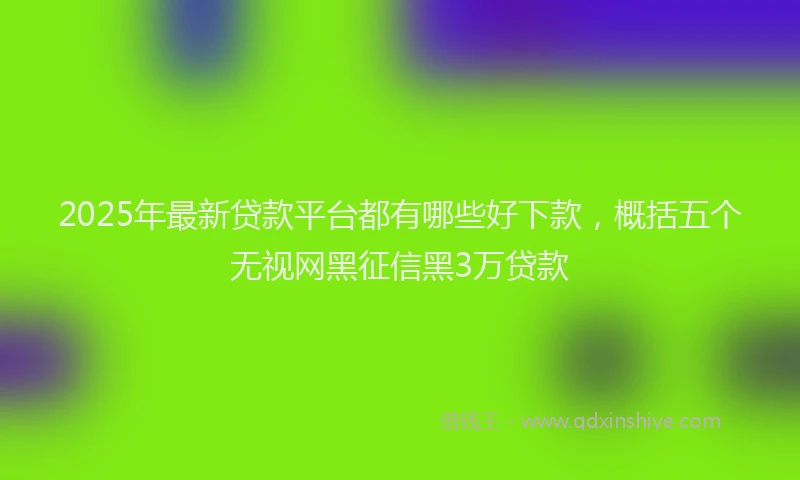 2025年最新贷款平台都有哪些好下款，概括五个无视网黑征信黑3万贷款