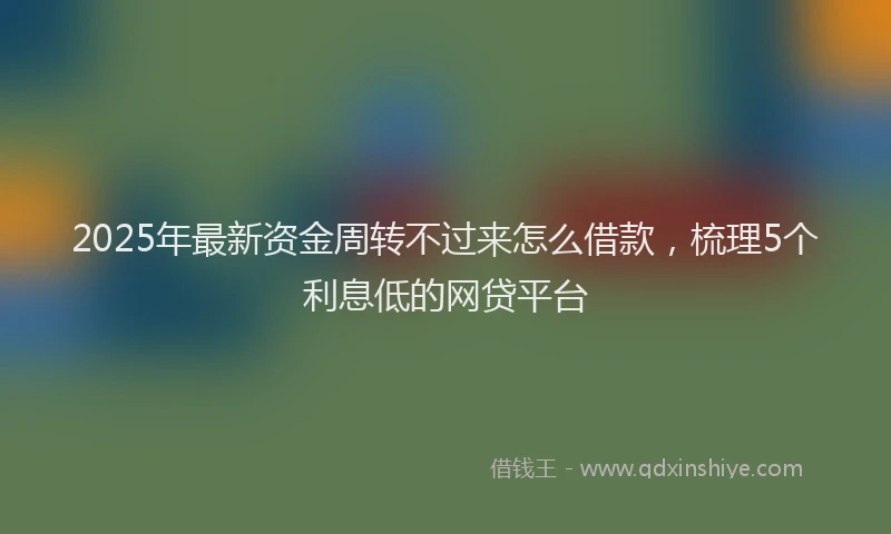 2025年最新资金周转不过来怎么借款，梳理5个利息低的网贷平台