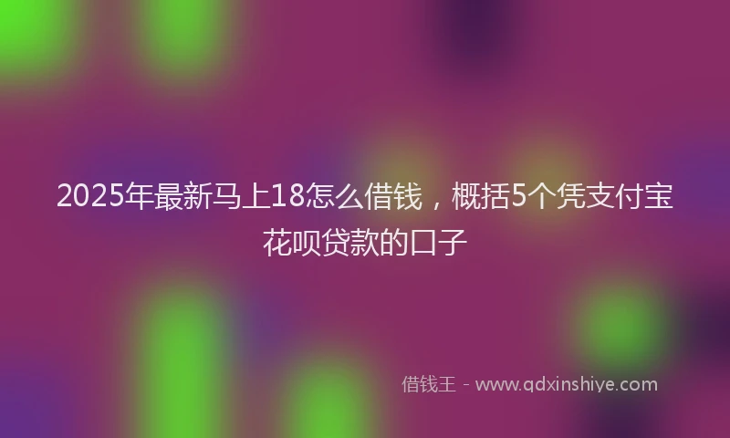 2025年最新马上18怎么借钱，概括5个凭支付宝花呗贷款的口子