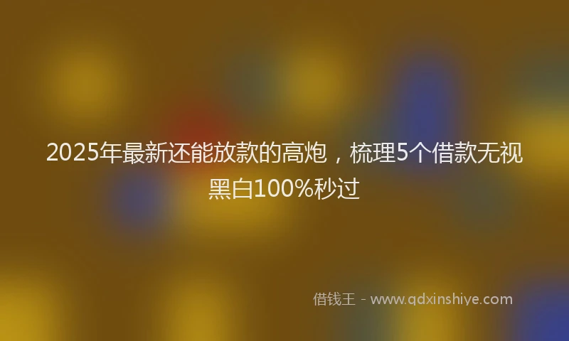 2025年最新还能放款的高炮，梳理5个借款无视黑白100%秒过