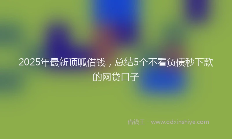 2025年最新顶呱借钱，总结5个不看负债秒下款的网贷口子
