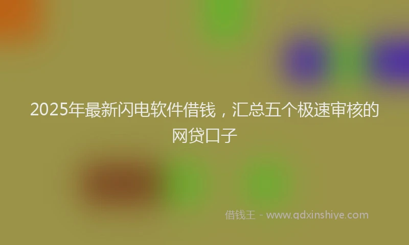 2025年最新闪电软件借钱，汇总五个极速审核的网贷口子
