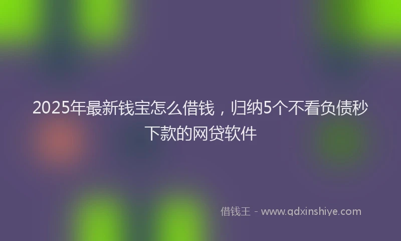 2025年最新钱宝怎么借钱，归纳5个不看负债秒下款的网贷软件