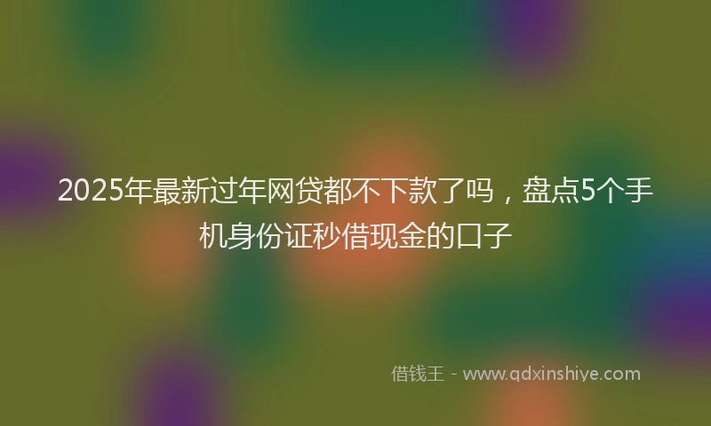 2025年最新过年网贷都不下款了吗，盘点5个手机身份证秒借现金的口子