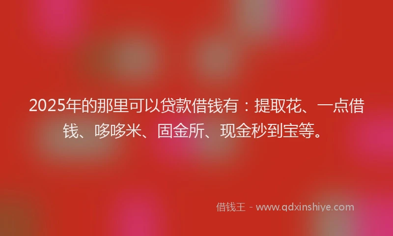 2025年的那里可以贷款借钱有：提取花、一点借钱、哆哆米、固金所、现金秒到宝等。