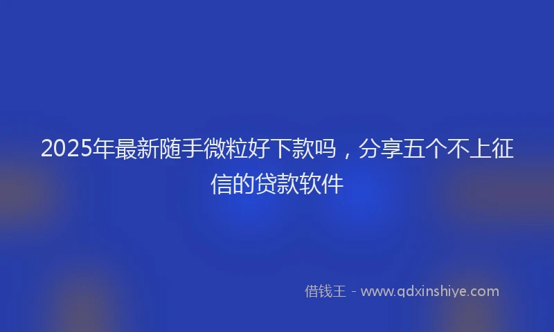 2025年最新随手微粒好下款吗，分享五个不上征信的贷款软件