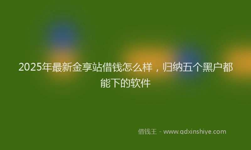 2025年最新金享站借钱怎么样，归纳五个黑户都能下的软件