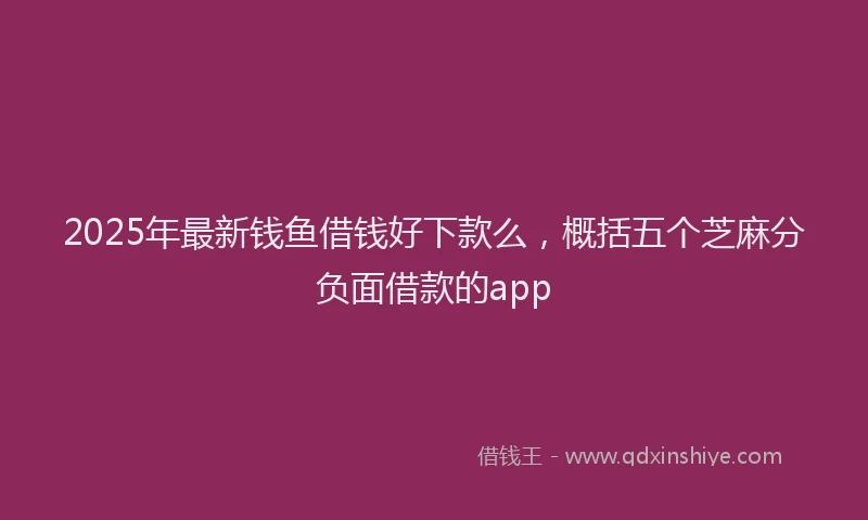 2025年最新钱鱼借钱好下款么，概括五个芝麻分负面借款的app