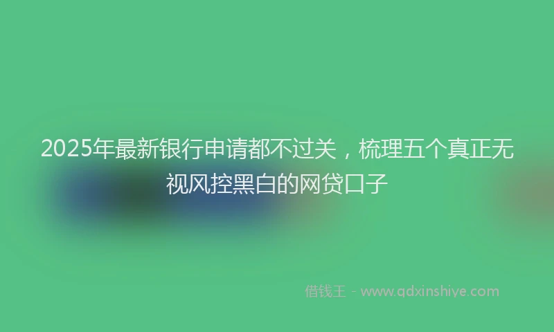 2025年最新银行申请都不过关，梳理五个真正无视风控黑白的网贷口子