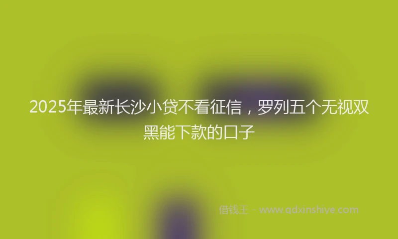 2025年最新长沙小贷不看征信，罗列五个无视双黑能下款的口子