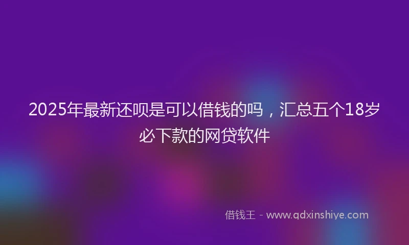 2025年最新还呗是可以借钱的吗，汇总五个18岁必下款的网贷软件