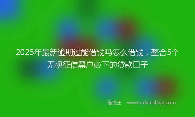 2025年最新逾期过能借钱吗怎么借钱，整合5个无视征信黑户必下的贷款口子