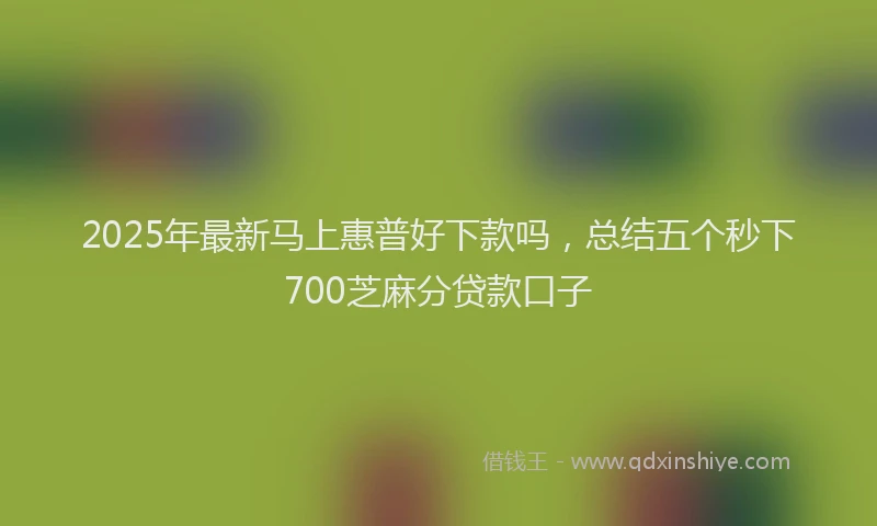 2025年最新马上惠普好下款吗，总结五个秒下700芝麻分贷款口子