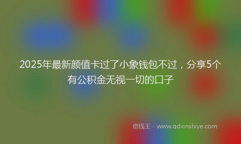 2025年最新颜值卡过了小象钱包不过，分享5个有公积金无视一切的口子