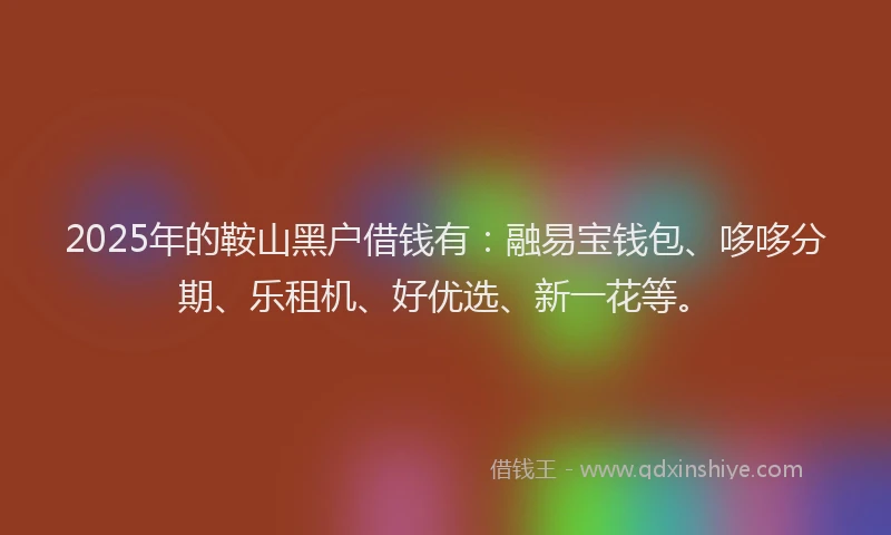 2025年的鞍山黑户借钱有：融易宝钱包、哆哆分期、乐租机、好优选、新一花等。