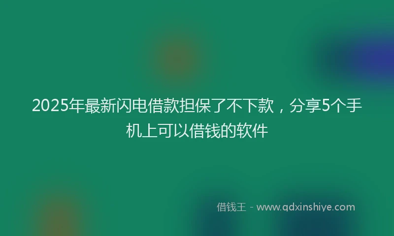 2025年最新闪电借款担保了不下款，分享5个手机上可以借钱的软件