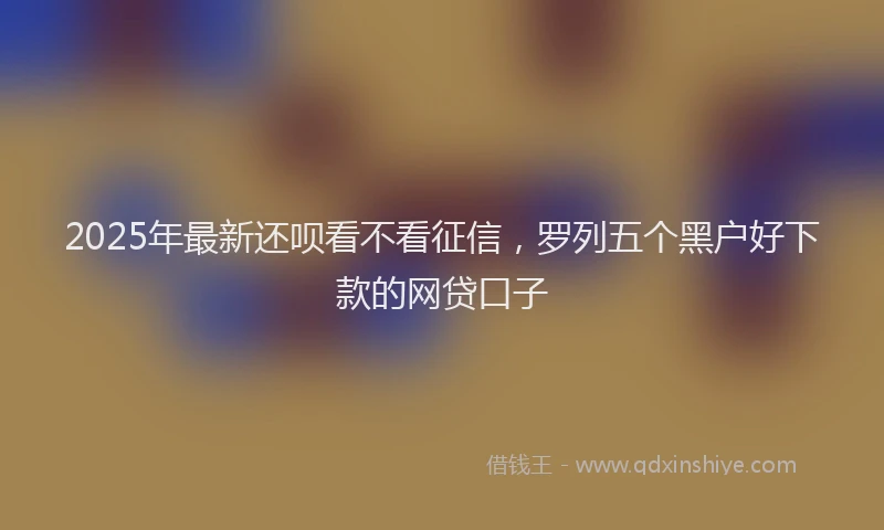 2025年最新还呗看不看征信，罗列五个黑户好下款的网贷口子