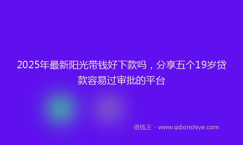 2025年最新阳光带钱好下款吗，分享五个19岁贷款容易过审批的平台