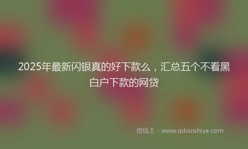 2025年最新闪银真的好下款么,汇总五个不看黑白户下款的网贷