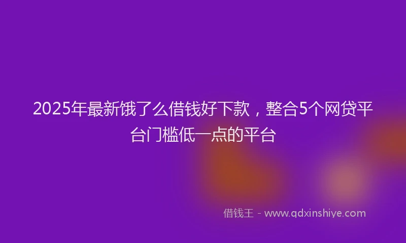 2025年最新饿了么借钱好下款，整合5个网贷平台门槛低一点的平台