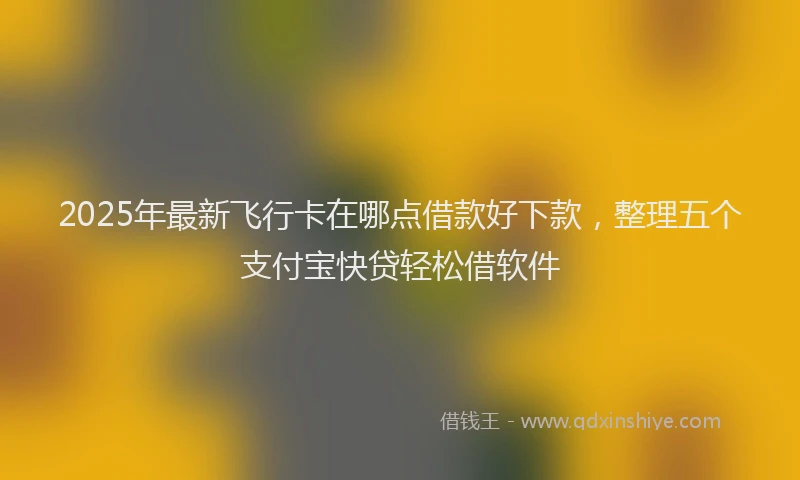 2025年最新飞行卡在哪点借款好下款，整理五个支付宝快贷轻松借软件