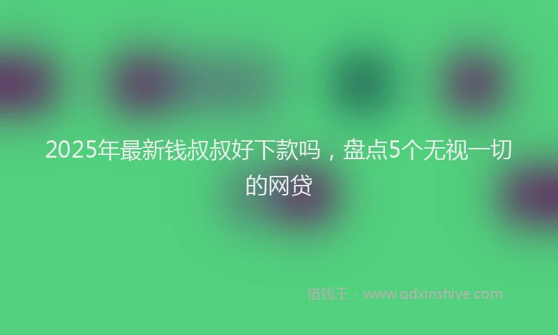 2025年最新钱叔叔好下款吗，盘点5个无视一切的网贷