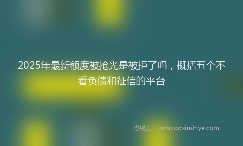 2025年最新额度被抢光是被拒了吗，概括五个不看负债和征信的平台