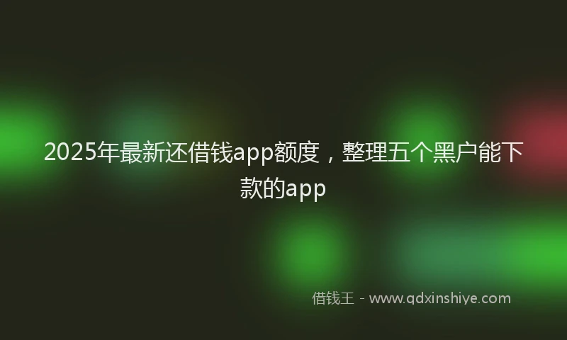 2025年最新还借钱app额度，整理五个黑户能下款的app