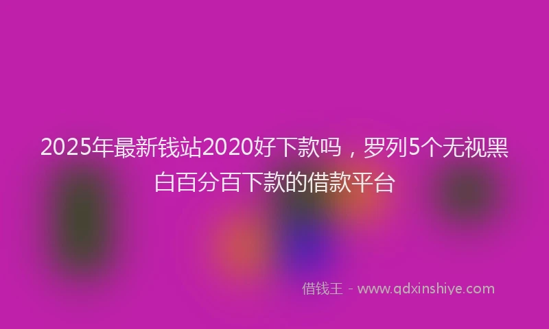 2025年最新钱站2020好下款吗，罗列5个无视黑白百分百下款的借款平台