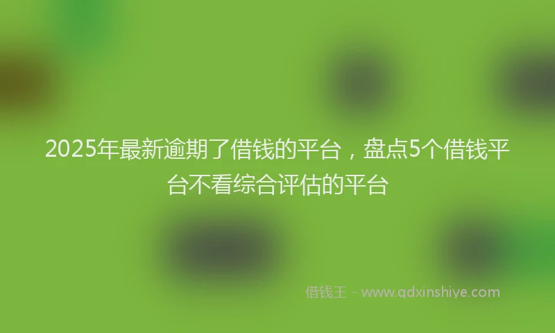 2025年最新逾期了借钱的平台，盘点5个借钱平台不看综合评估的平台