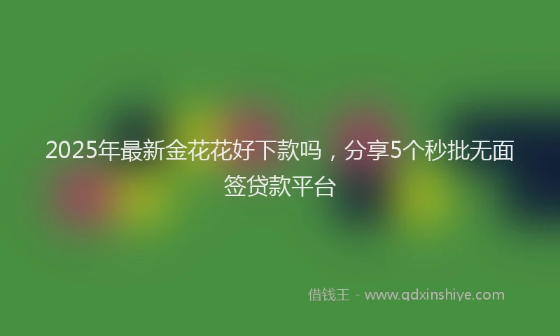 2025年最新金花花好下款吗，分享5个秒批无面签贷款平台