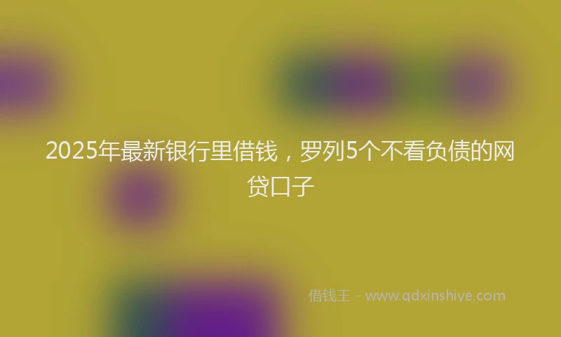 2025年最新银行里借钱，罗列5个不看负债的网贷口子