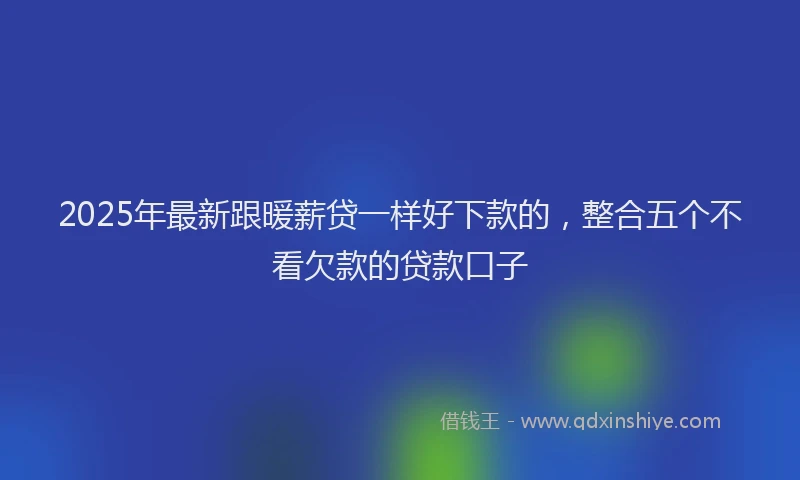 2025年最新跟暖薪贷一样好下款的，整合五个不看欠款的贷款口子