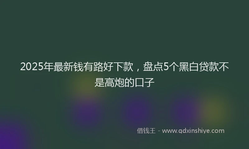 2025年最新钱有路好下款，盘点5个黑白贷款不是高炮的口子