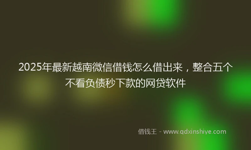 2025年最新越南微信借钱怎么借出来，整合五个不看负债秒下款的网贷软件