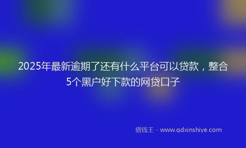 2025年最新逾期了还有什么平台可以贷款，整合5个黑户好下款的网贷口子