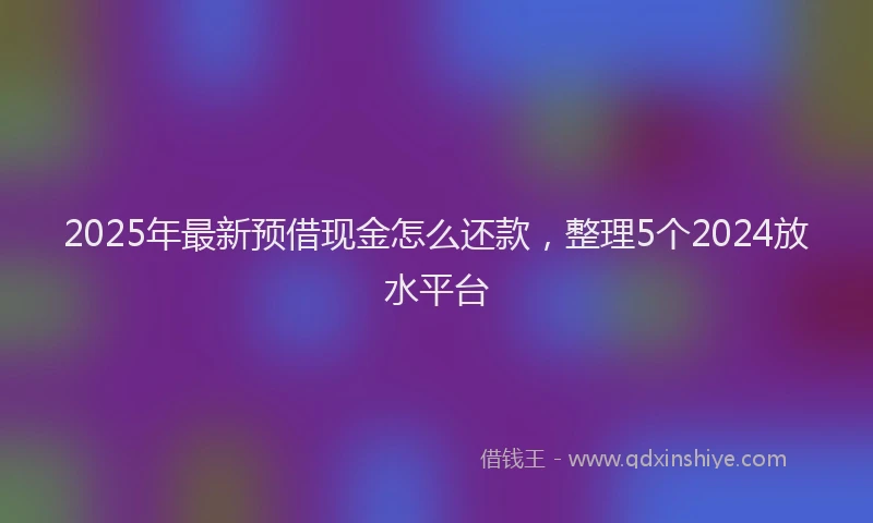 2025年最新预借现金怎么还款，整理5个2024放水平台