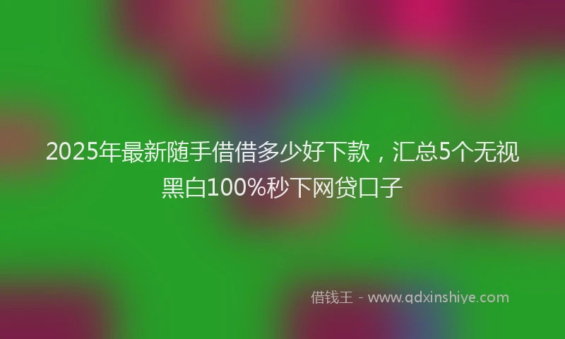 2025年最新随手借借多少好下款，汇总5个无视黑白100%秒下网贷口子