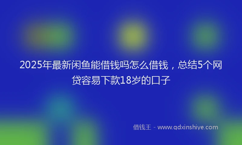 2025年最新闲鱼能借钱吗怎么借钱，总结5个网贷容易下款18岁的口子