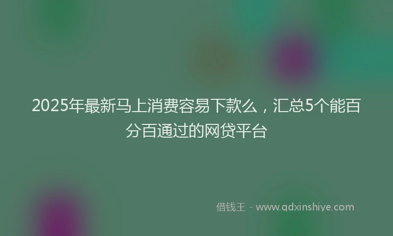 2025年最新马上消费容易下款么，汇总5个能百分百通过的网贷平台